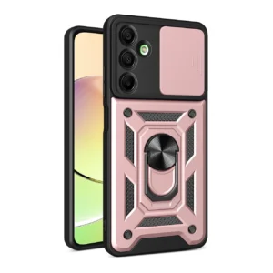 Hybrid Armor Camshield Case with Camera Cover and Metal Ring for Samsung Galaxy A16 / A16 5G - Pinkeng