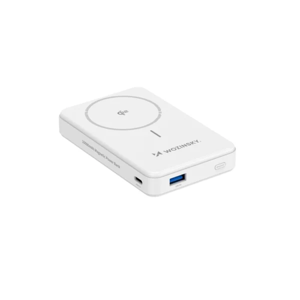 Powerbank Wozinsky WLWP-10KA0Y3WS 22.5W PD Qi2 10000 mAh, with stand, 1x USB-A, 1x USB-C - whiteeng