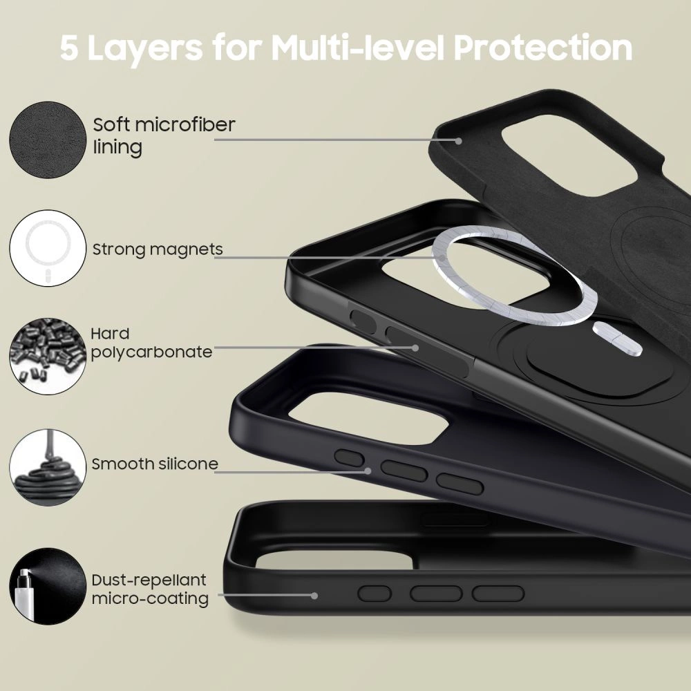 Tech-Protect Silicone MagSafe iPhone 16 Pro Case - Blackeng