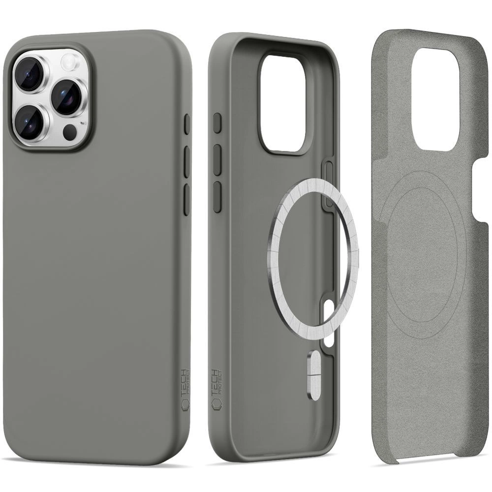 Tech-Protect Silicone MagSafe iPhone 16 Pro Case - Grayeng