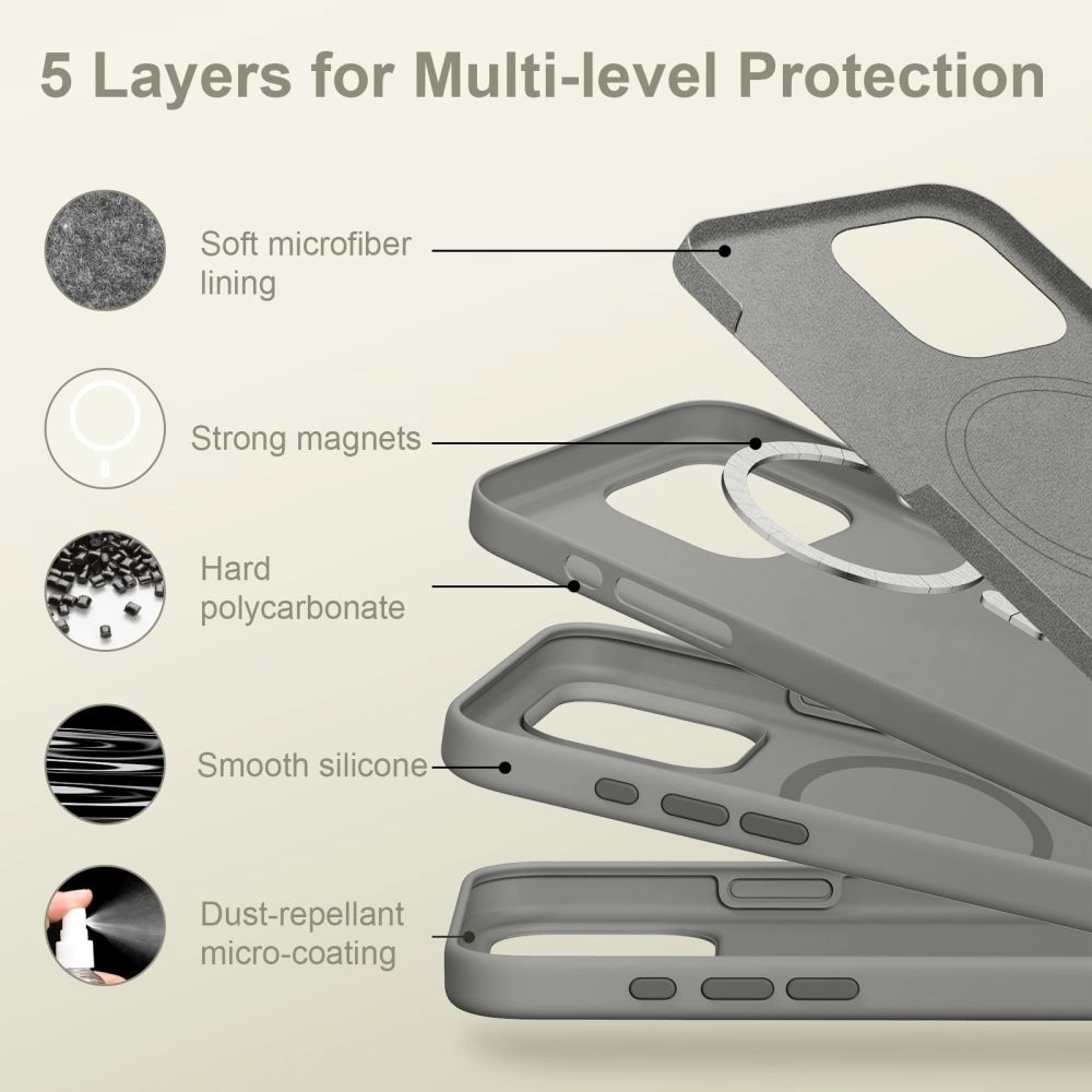 Tech-Protect Silicone MagSafe Case for iPhone 16 Pro Max - Grayeng