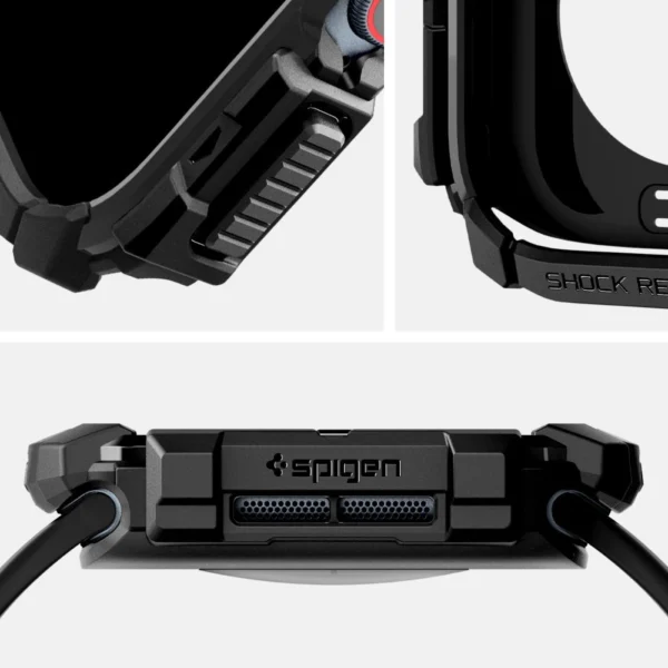 Spigen Rugged Armor Case for Apple Watch 10 46mm - Blackeng
