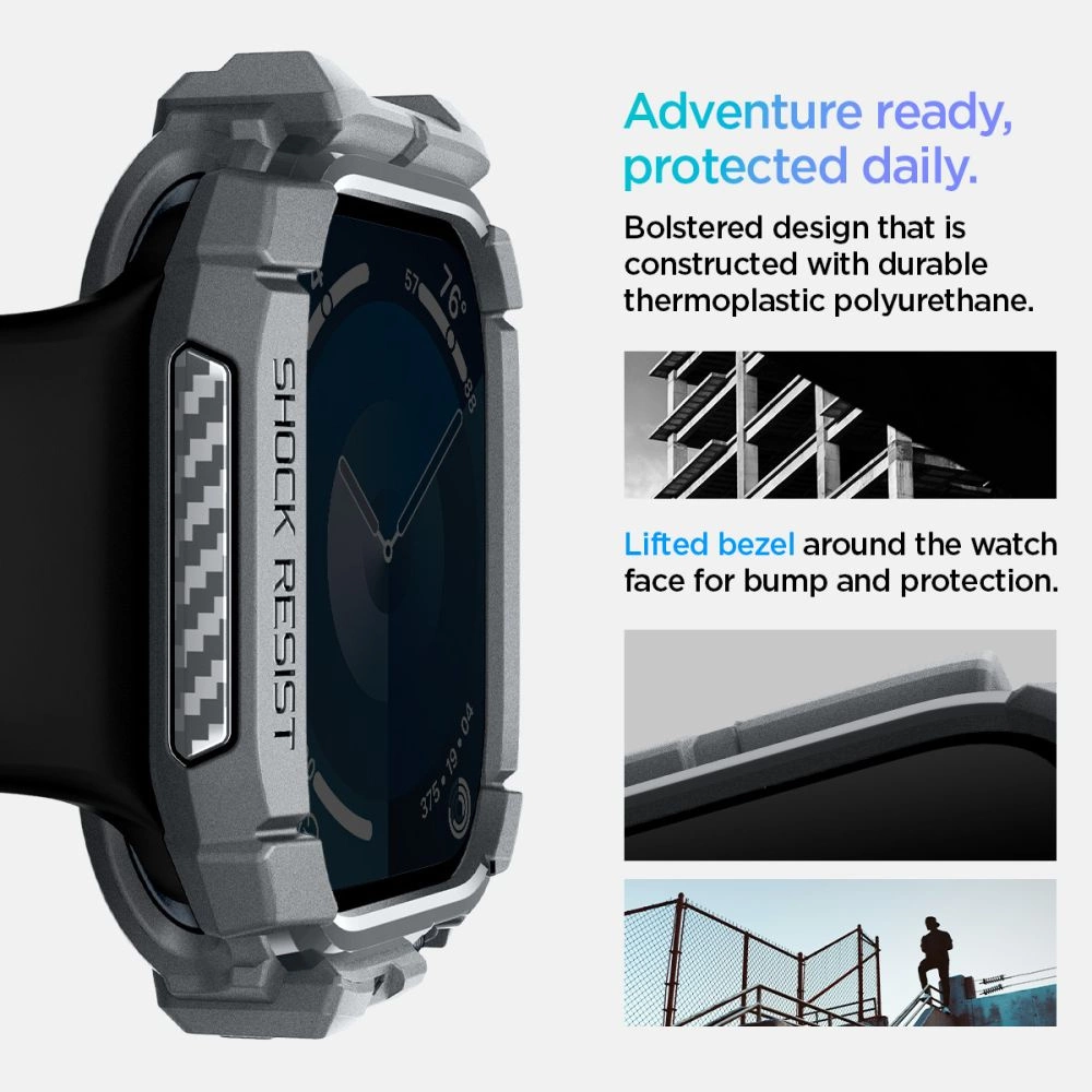Spigen Rugged Armor Case for Apple Watch 10 46mm - Grayeng