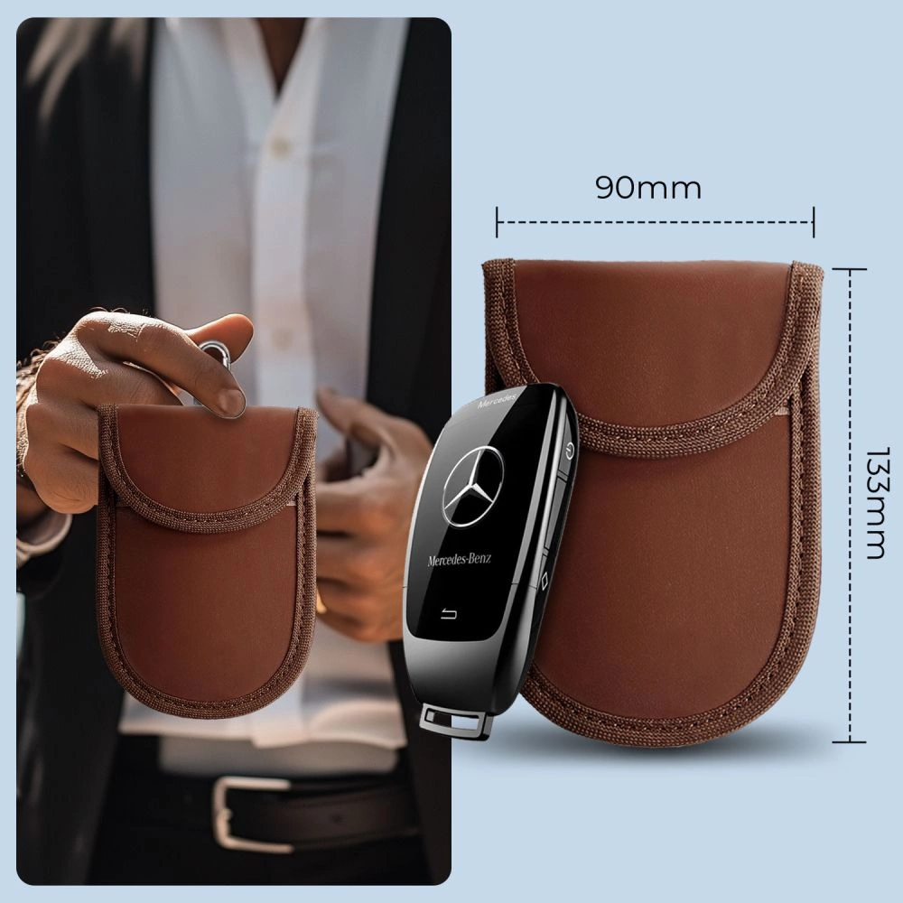 Tech-Protect KLR100 RFID Blocking Car Key Case - Browneng