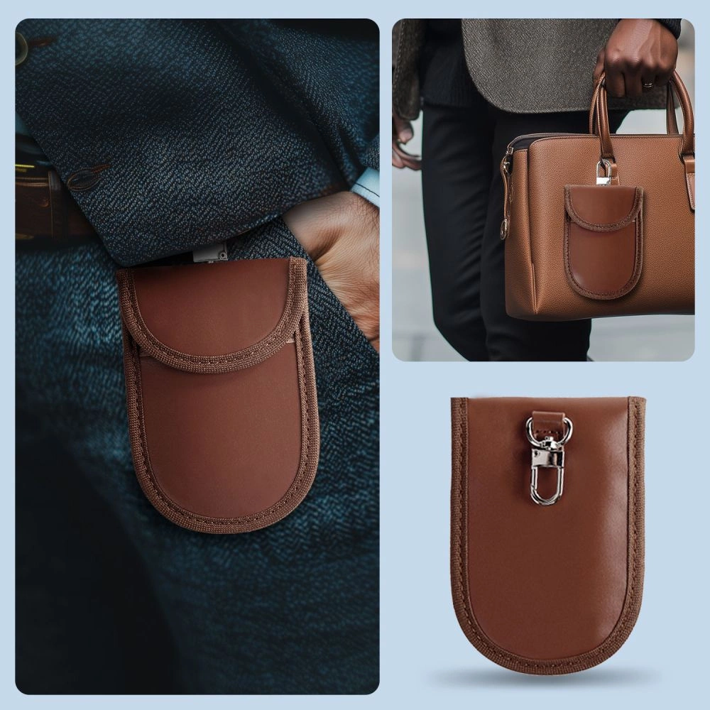 Tech-Protect KLR100 RFID Blocking Car Key Case - Browneng