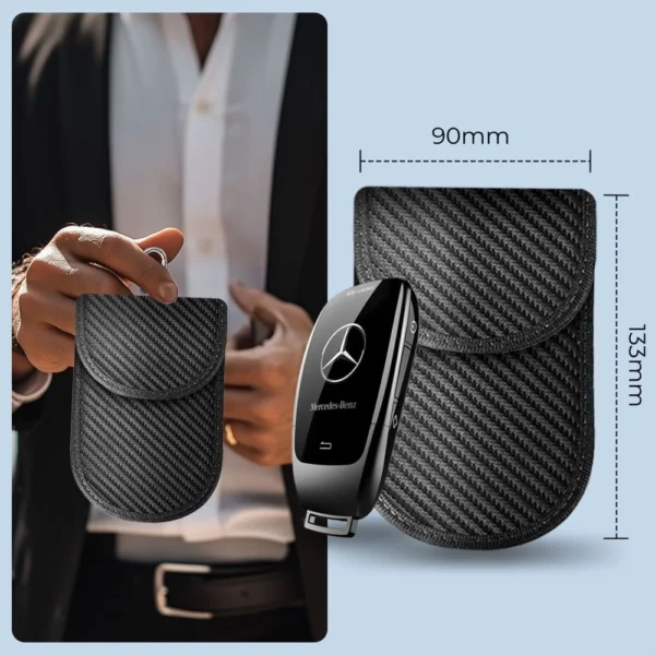 Tech-Protect KLR100 RFID Blocking Car Key Case - Black - Carboneng