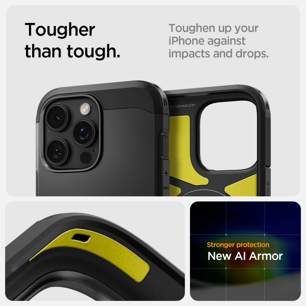 Spigen Tough Armor "T" MagSafe case for iPhone 16 Pro - blackeng