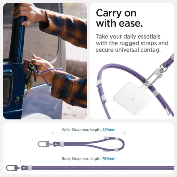 Spigen Universal Set Lanyard and Pendant - Purpleeng