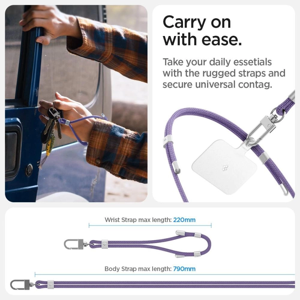 Spigen Universal Set Lanyard and Pendant - Purpleeng