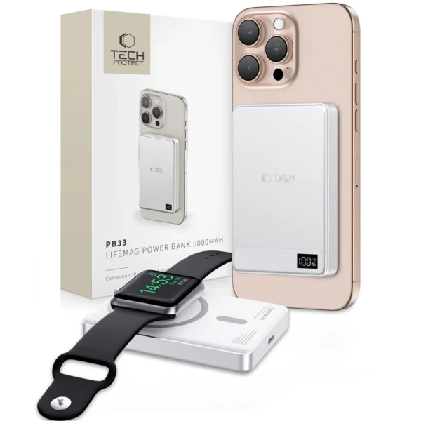 Powerbank Tech-Protect PB33 LifeMag MagSafe 5000mAH - silvereng