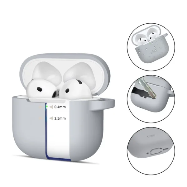 Tech-Protect Silicone Hook Case for AirPods 4 - Grayeng