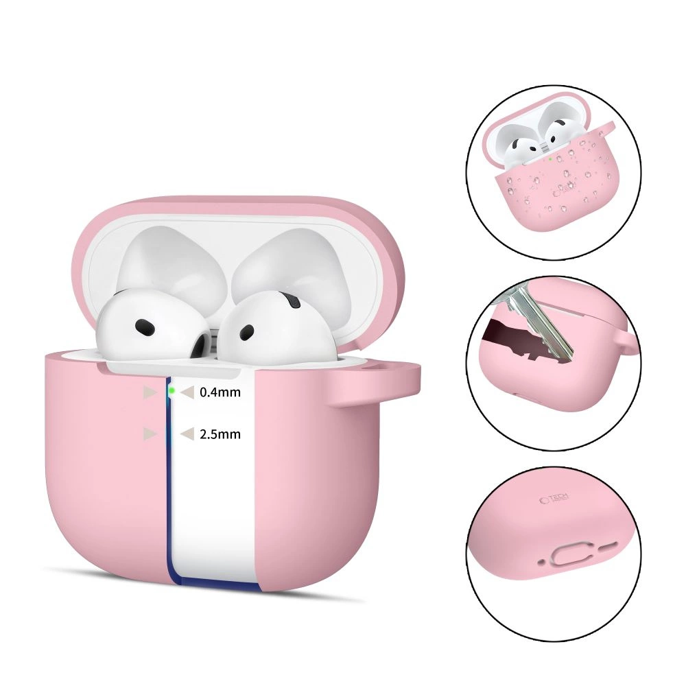 Tech-Protect Silicone Hook Case for AirPods 4 - Pinkeng