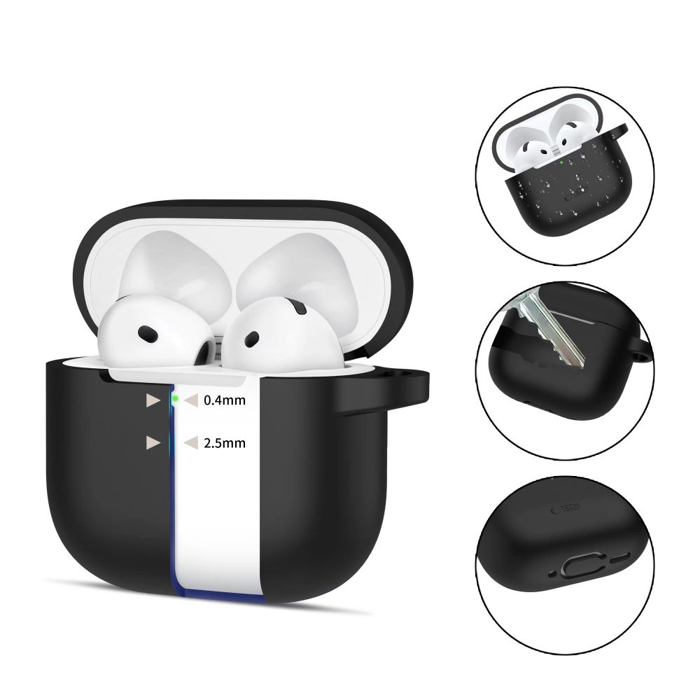 Tech-Protect Silicone Hook Case for AirPods 4 - Blackeng