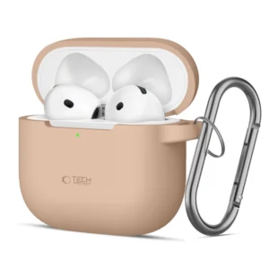 Tech-Protect Silicone Hook Case for AirPods 4 - Beigeeng