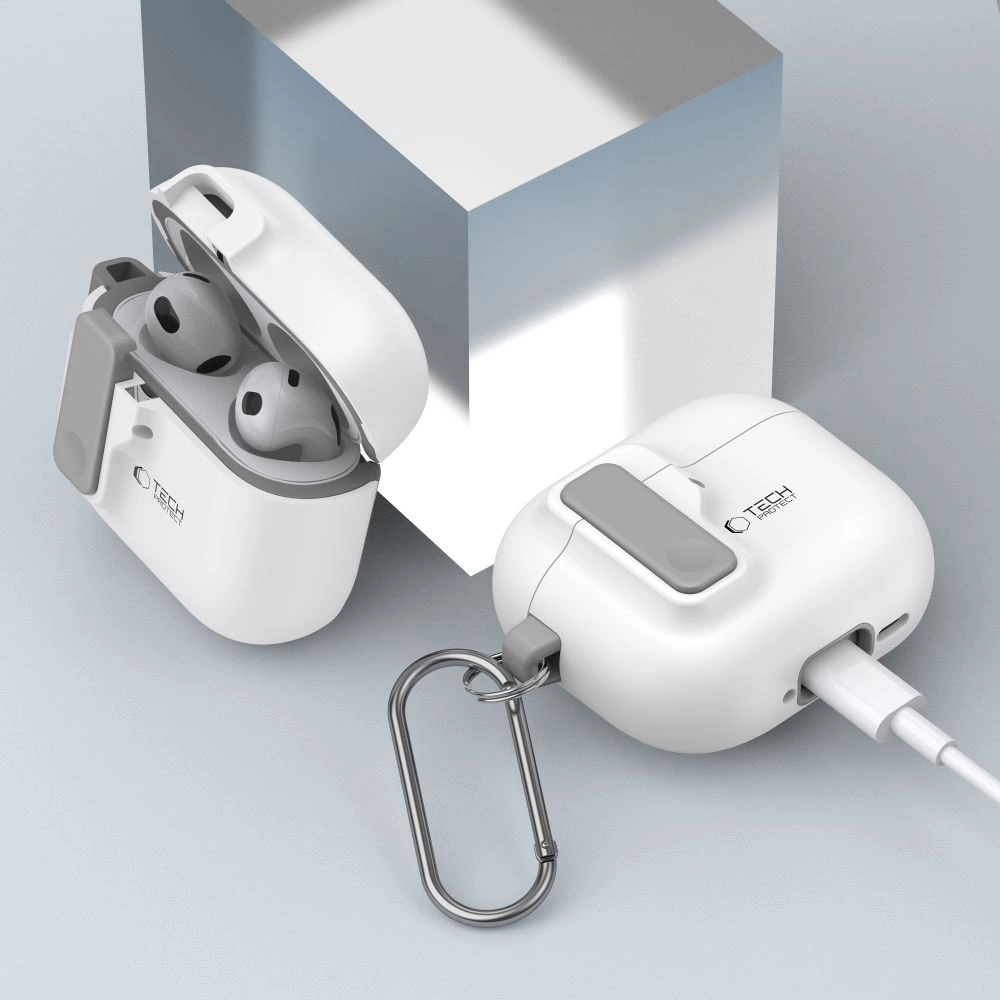 Tech-Protect Slim Hook Case for AirPods 4 - Whiteeng