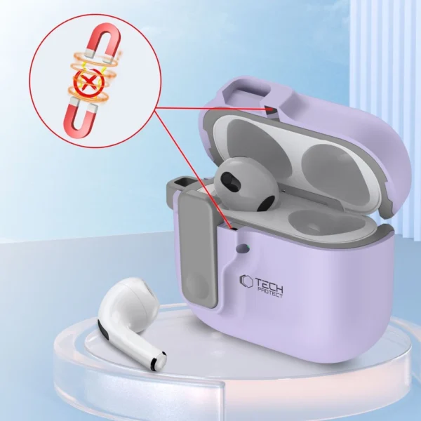 Tech-Protect Slim Hook Case for AirPods 4 - Purpleeng