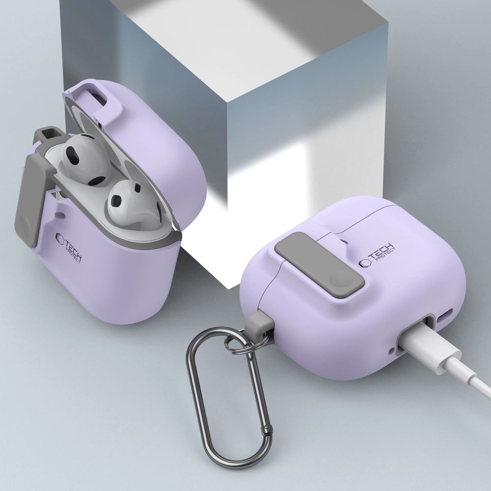 Tech-Protect Slim Hook Case for AirPods 4 - Purpleeng