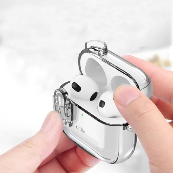 Tech-Protect Slim Hook Case for AirPods 4 - Cleareng
