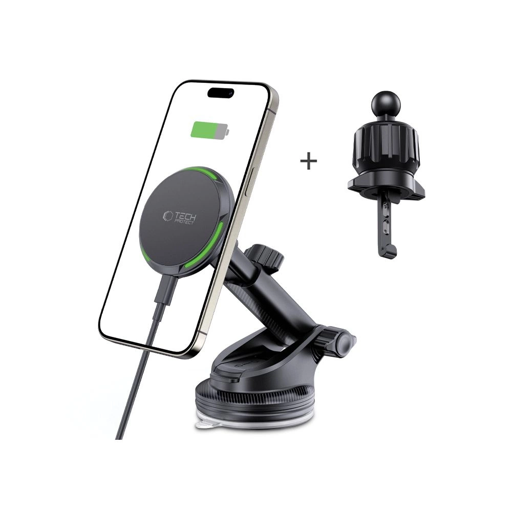 Tech-Protect MM15W-V7 QI2 Car Holder with Inductive Charger - Blackeng