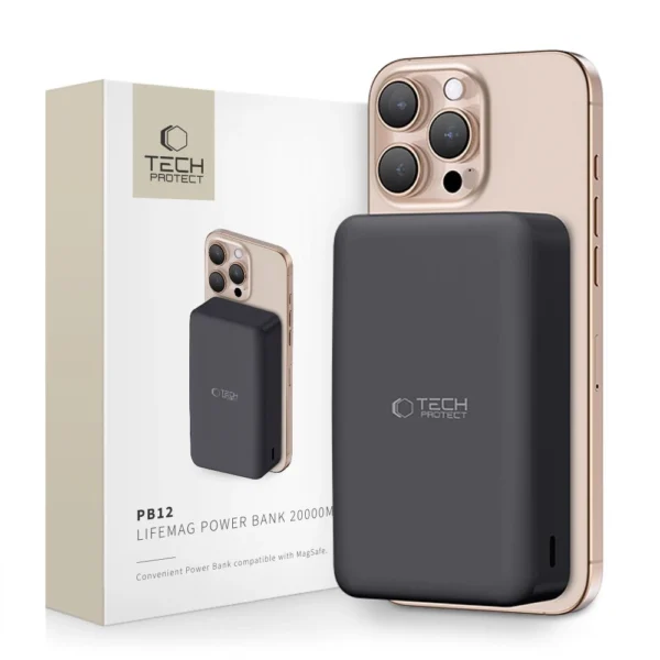 Powerbank Tech-Protect PB12 LifeMag MagSafe 20000MAH - blackeng