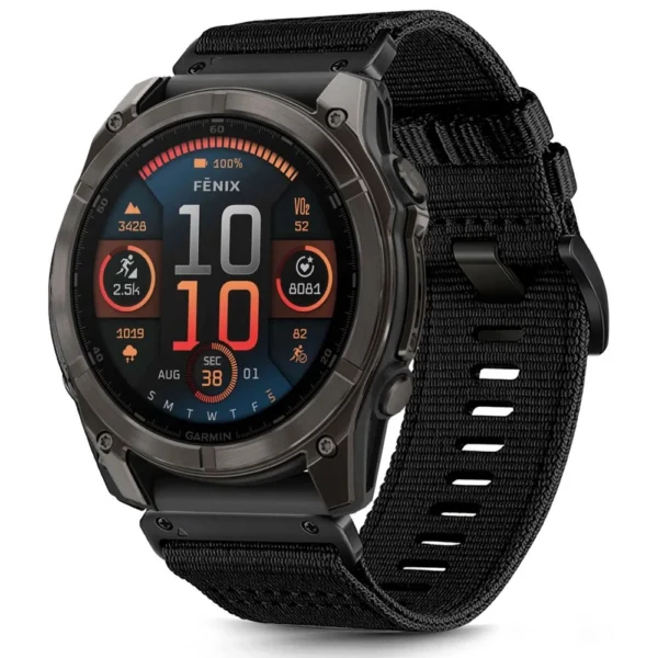 Tech-Protect Nylon Strap for Garmin Fenix 5 / 6 / 6 PRO / 7 / 8 (47 mm) / E - Blackeng