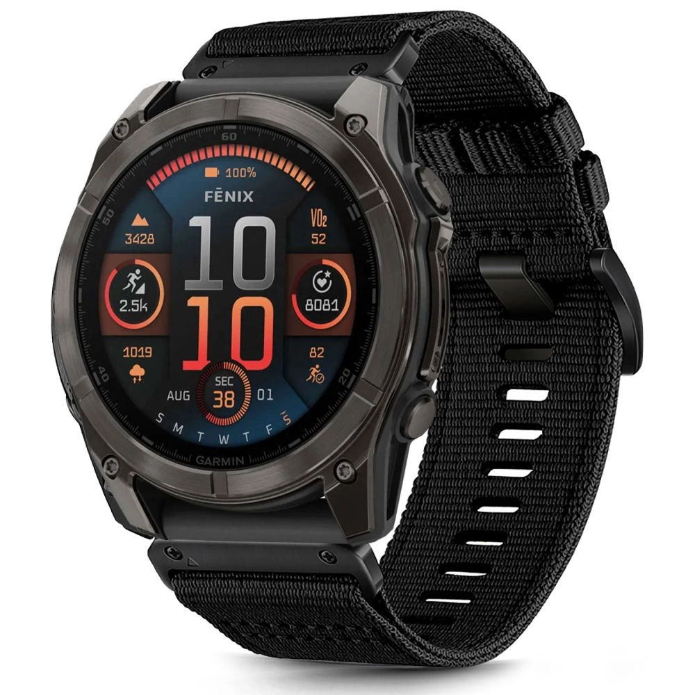 Tech-Protect Nylon Strap for Garmin Fenix 5 / 6 / 6 PRO / 7 / 8 (47 mm) / E - Blackeng