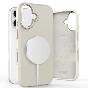 Tech-Protect Silicone PU MagSafe iPhone 16 Case - Beigeeng