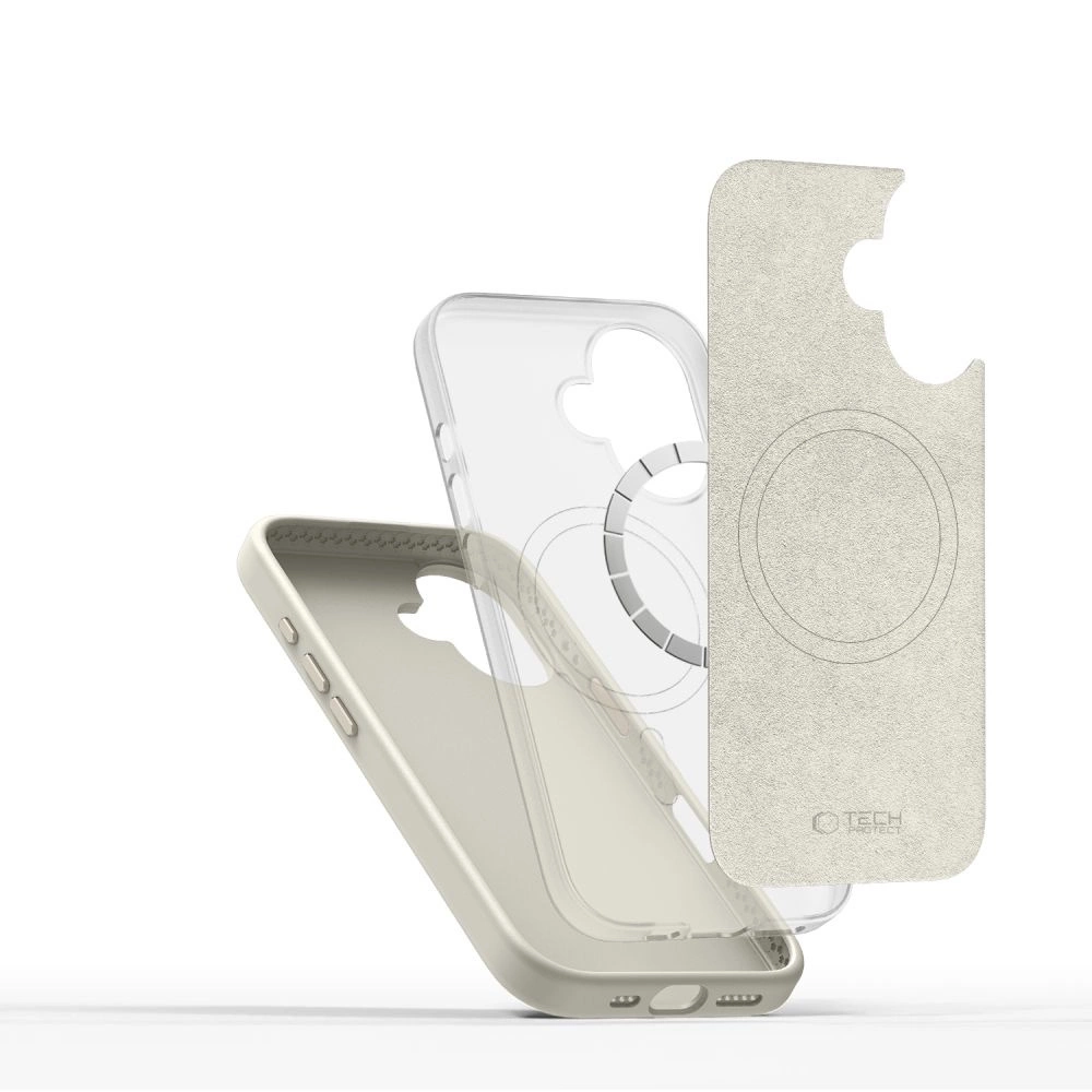 Tech-Protect Silicone PU MagSafe iPhone 16 Case - Beigeeng