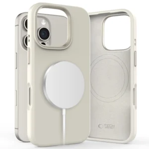 Tech-Protect Silicone PU MagSafe iPhone 16 Pro Case - Beigeeng
