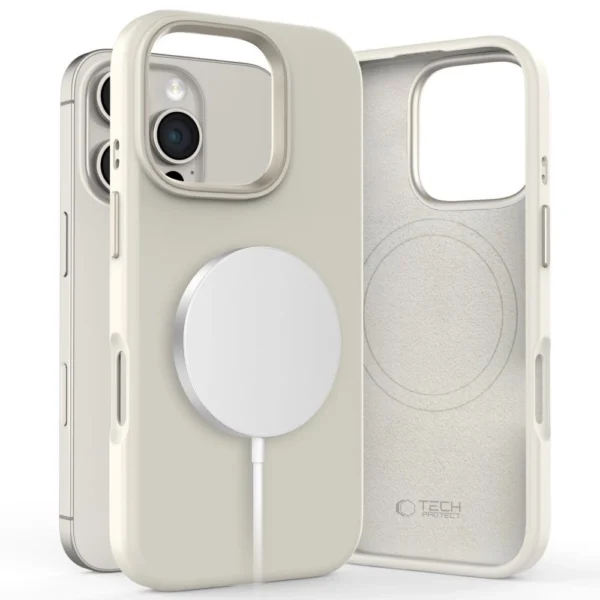 Tech-Protect Silicone PU MagSafe Case for iPhone 16 Pro Max - Beigeeng