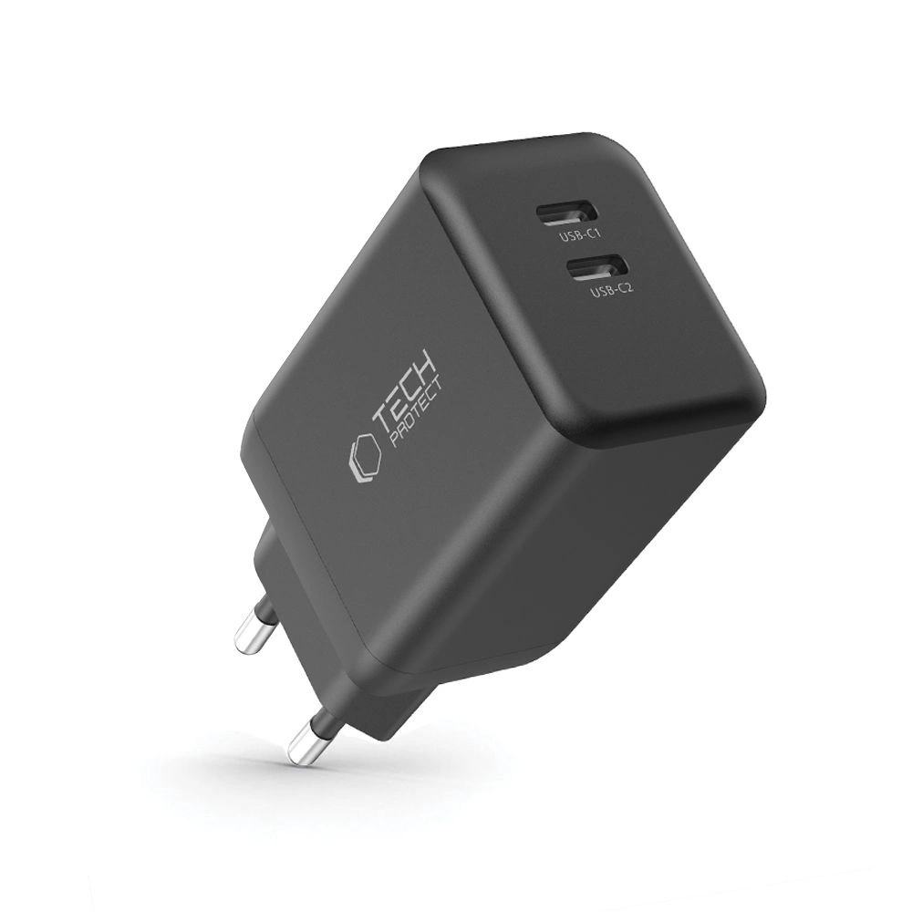 Tech-Protect NC45W-GAN 2-PORT PD45W wall charger - blackeng