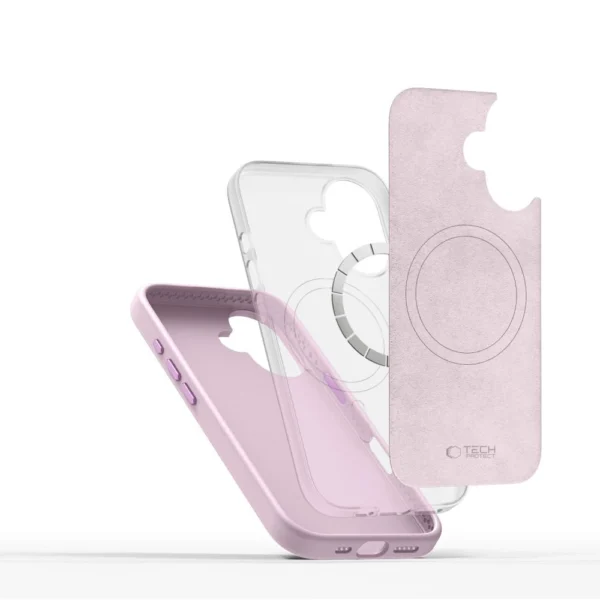 Tech-Protect Silicone PU MagSafe iPhone 16 Case - Pinkeng