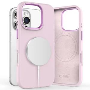 Tech-Protect Silicone PU MagSafe iPhone 16 Pro Case - Pinkeng