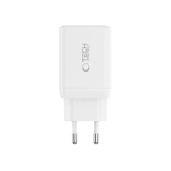 Tech-Protect NC45W-GAN 2-PORT PD45W Charger + TYPE-C CABLE - whiteeng