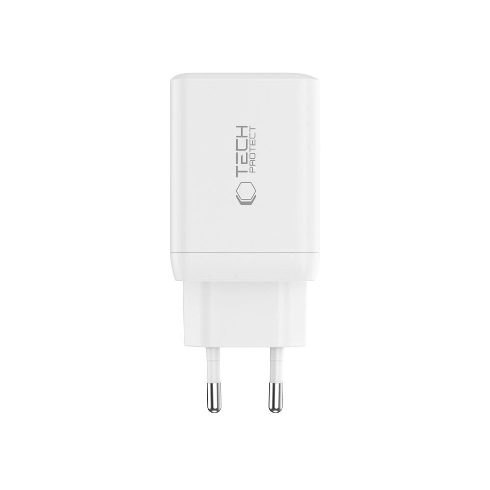 Tech-Protect NC45W-GAN 2-PORT PD45W Charger + TYPE-C CABLE - whiteeng