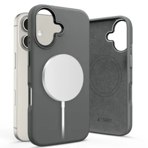 Tech-Protect Silicone PU MagSafe iPhone 16 Case - Grayeng