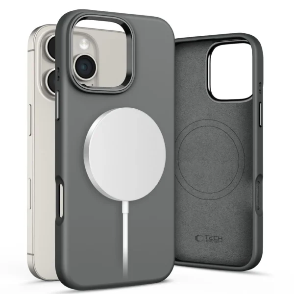 Tech-Protect Silicone PU MagSafe Case for iPhone 16 Pro Max - Grayeng