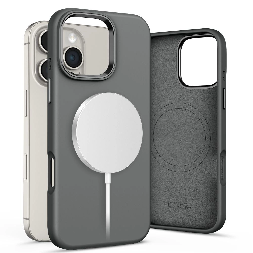 Tech-Protect Silicone PU MagSafe Case for iPhone 16 Pro Max - Grayeng