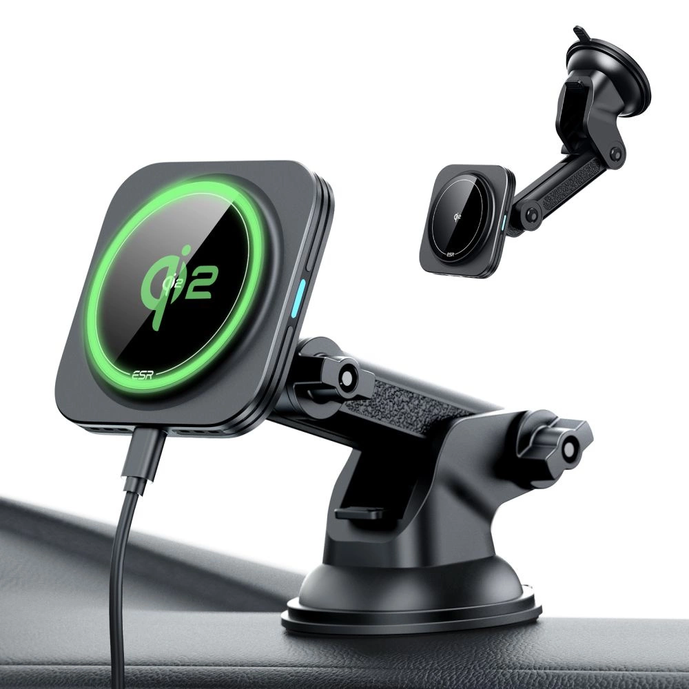 ESR Halolock Magnetic MagSafe QI2 15W Car Holder - Blackeng