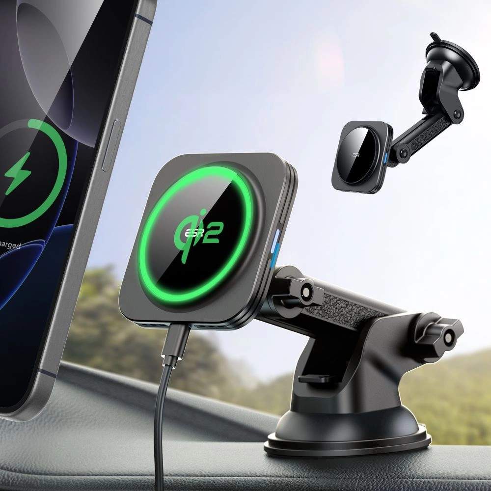 ESR Halolock Magnetic MagSafe QI2 15W Car Holder - Blackeng