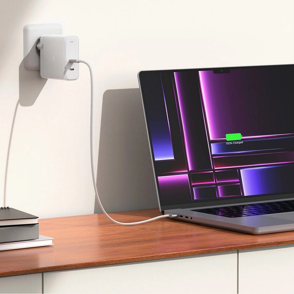 Spigen ArcStation Pro Charger + USB-C 140-W Cable - Whiteeng