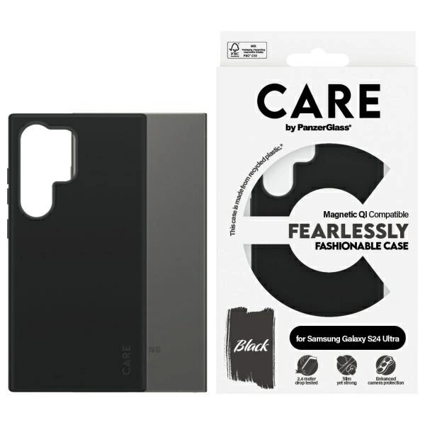 CARE by PanzerGlass Fashion QI Case Samsung Galaxy S24 Ultra - Blackeng