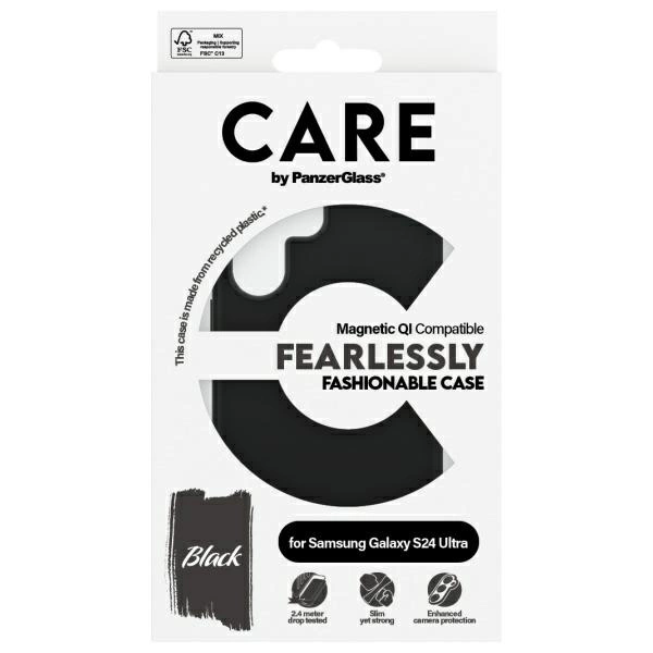 CARE by PanzerGlass Fashion QI Case Samsung Galaxy S24 Ultra - Blackeng