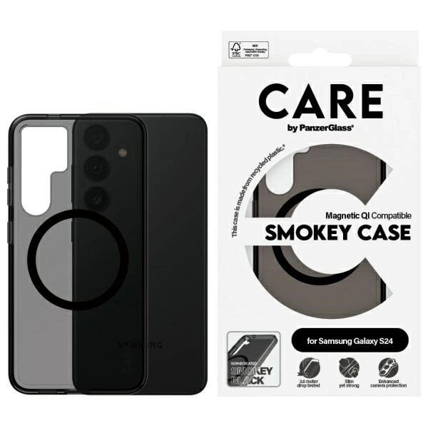 CARE by PanzerGlass Flagship QI Case for Samsung Galaxy S24 - Blackeng