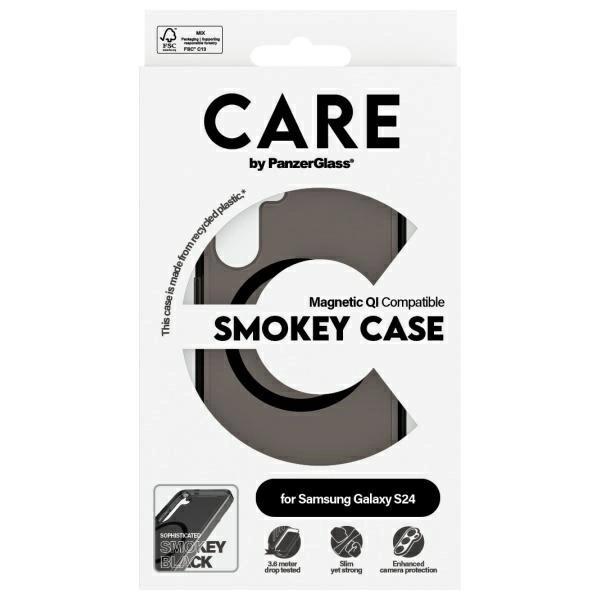 CARE by PanzerGlass Flagship QI Case for Samsung Galaxy S24 - Blackeng