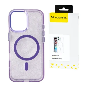 Wozinsky Glitter Case with Mag Safe for Samsung Galaxy S25 Ultra - Purple with Glittereng