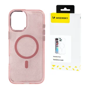 Wozinsky Glitter Case with Mag Safe for Samsung Galaxy S25 Ultra - Pink with Glittereng