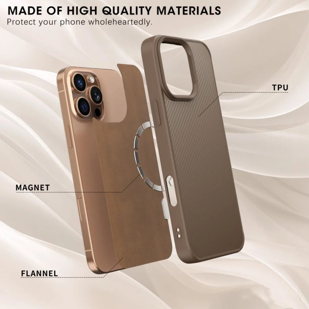 Wozinsky Carbon Fiber Case with MagSafe for Samsung Galaxy S25+ - Browneng