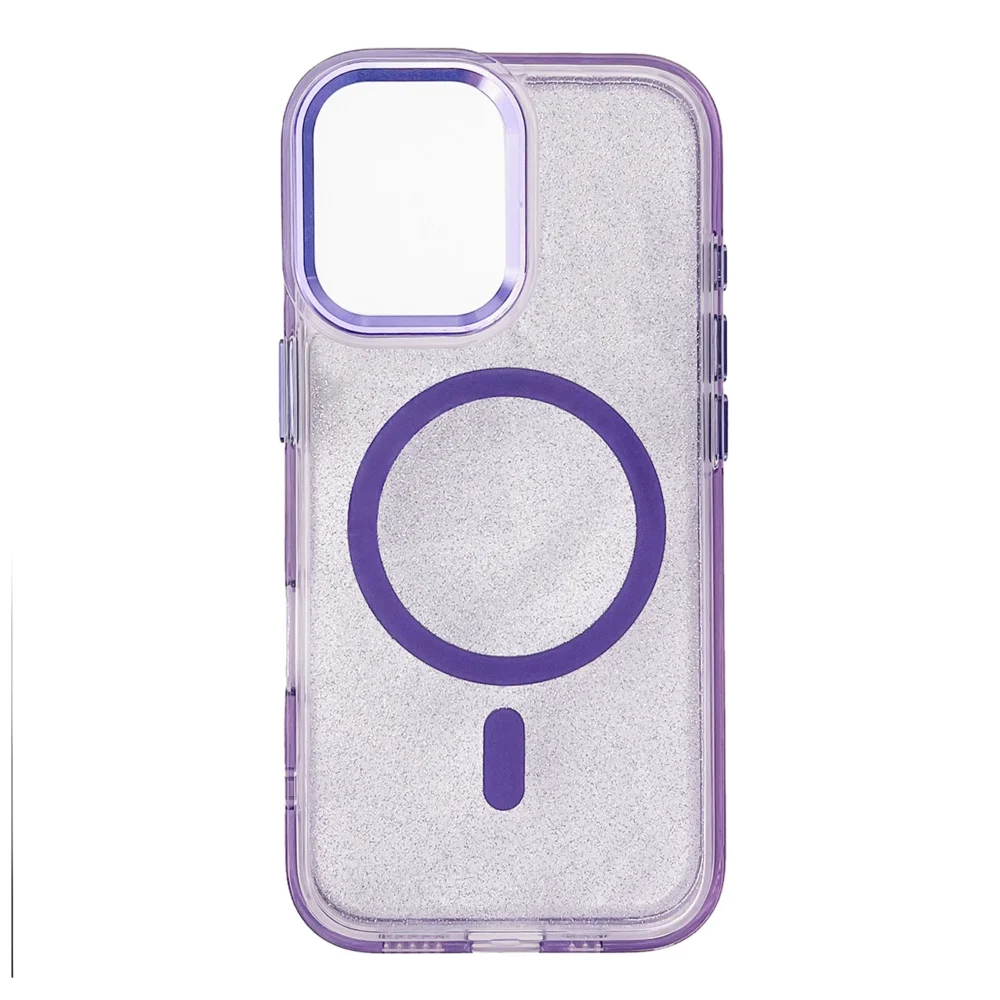 Wozinsky Glitter Case with Mag Safe for Samsung Galaxy S25 - Purple with Glittereng
