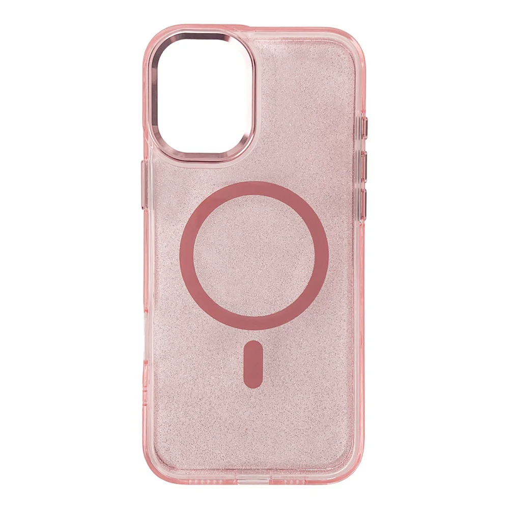 Wozinsky Glitter Case with Mag Safe for Samsung Galaxy S25 - Pink with Glittereng
